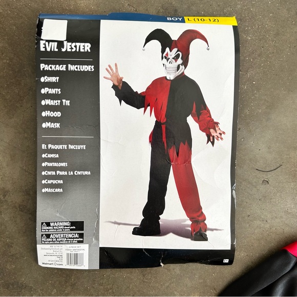 Halloween Costume Scary Evil Jester | Boys size Large 10-12 | New in package - Picture 1 of 9